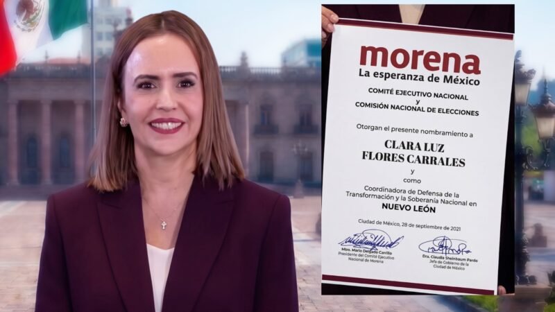 Morena nombra a Clara Luz Flores como coordinara estatal de la Defensa de la Transformación y la Soberanía Nacional en NL